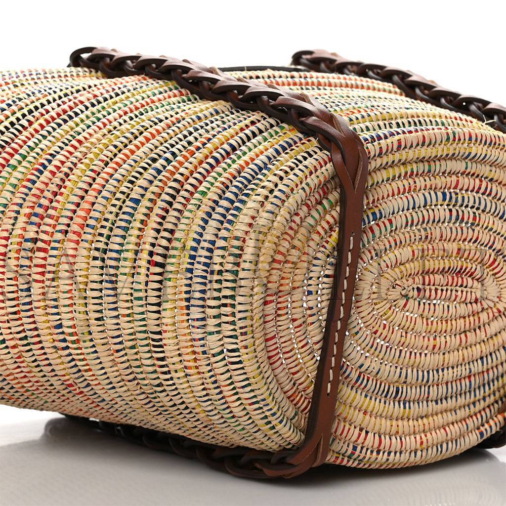 PRADA PAGLIA VITELLO WOVEN BRAIDED BASKET TOTE MULTICOLOR COGNAC 1BG312_2DIF_F00J7_V_IOM (25*25*14cm) PRADA PAGLIA VITELLO WOVEN BRAIDED BASKET TOTE MULTICOLOR COGNAC 1BG312_2DIF_F00J7_V_IOM (25*25*14cm)